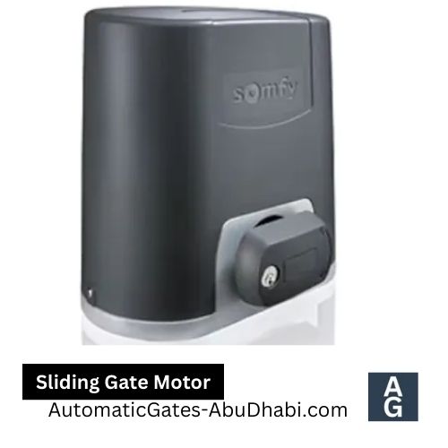 A sliding gate motor installed with automatic gates, showcasing modern security and convenience in a residential setting.