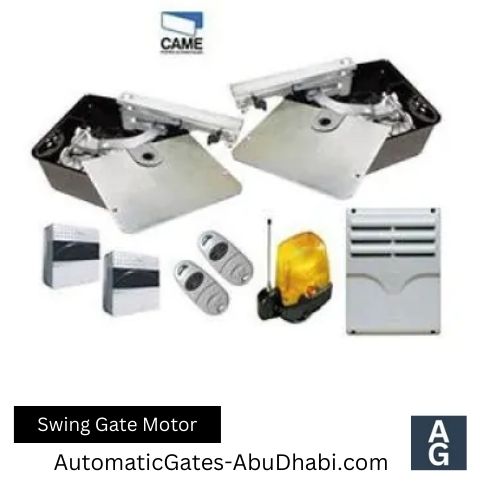 Swing gate motor with remote control and accessories, showcasing a modern design for enhanced security and convenience.