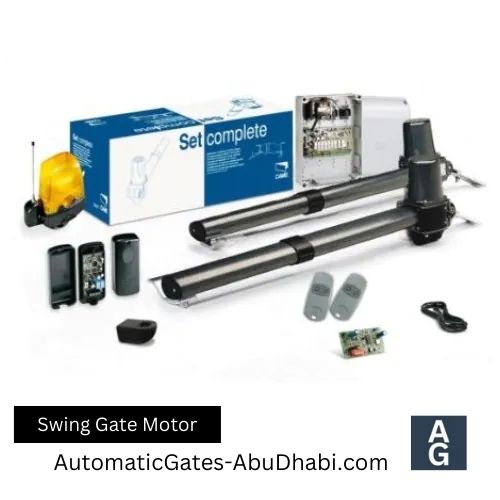 A detailed view of a complete swing gate motor, highlighting its features and functionality for gate automation.