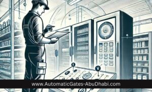 An illustration of an efficient maintenance process in an industrial setting, featuring a technician in safety gear working on machinery. The workspace is organized with neatly arranged tools and equipment, reflecting a clean, efficient, and productive environment.