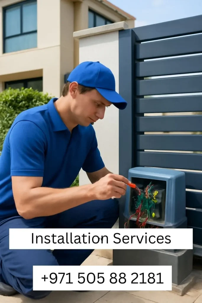 Professional installation services for automated gates and security systems in Al Ain.