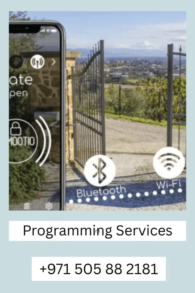 Expert gate programming services including Bluetooth and Wi-Fi connectivity in Al Ain.